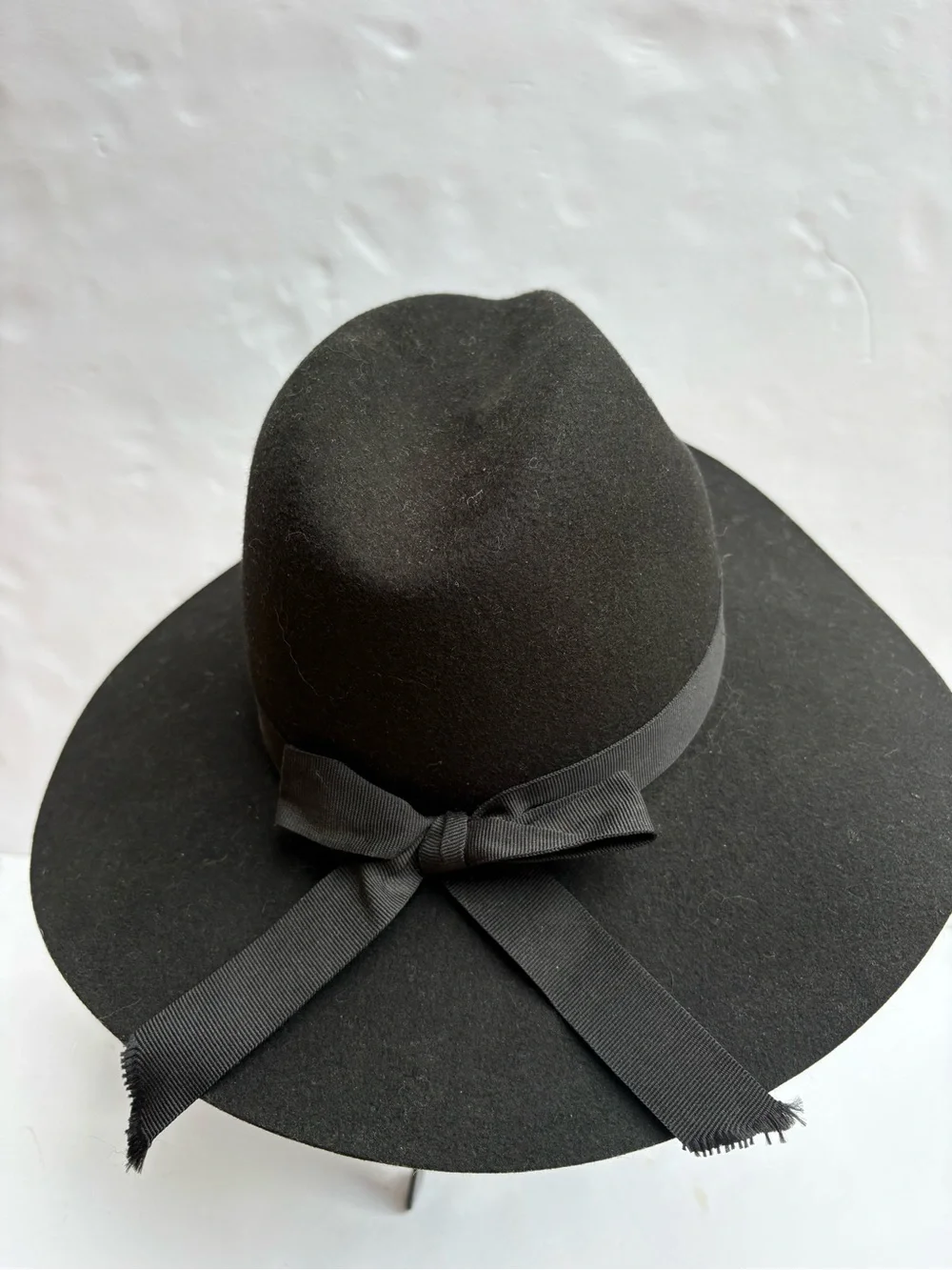 Jack Murphy Black Wide-Brim Wool Fedora Hat - Classic Women's Accessory Size XS